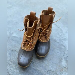 LL Bean Brown/Tan Duck Boots 8”